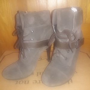 Guess suede heel ankle boots 7.5 used a few times